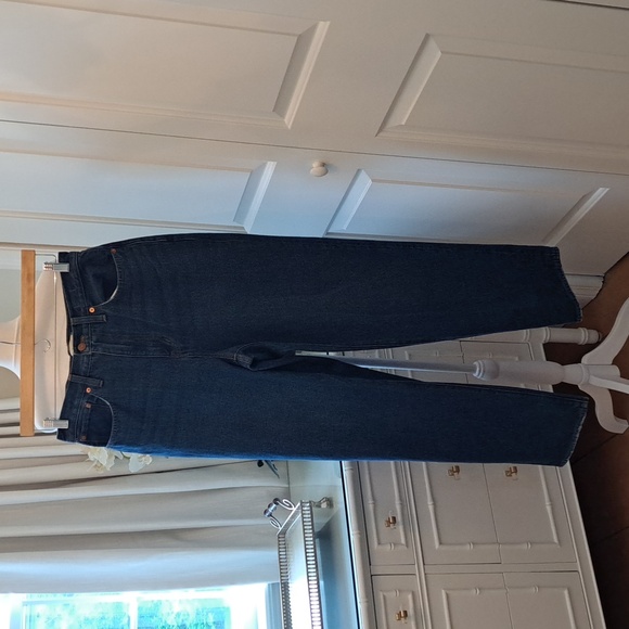 NWOT Madewell Womens Baggy Straight Medium Wash Stretch High Rise‎ Jeans Size 28